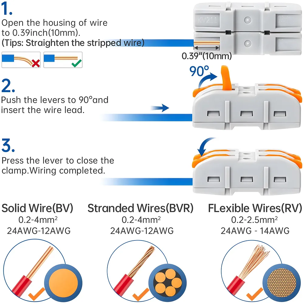 50 Pcs Wire Connectors SPL 1 Compact Splicing Clamp up to 4mm