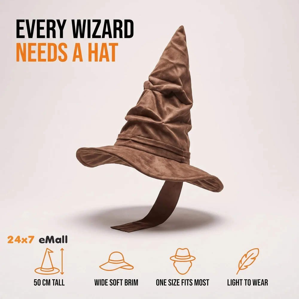 Sorting Hat for Wizards and Witches, House Sorting for School Life Size 1:1-50 Cm