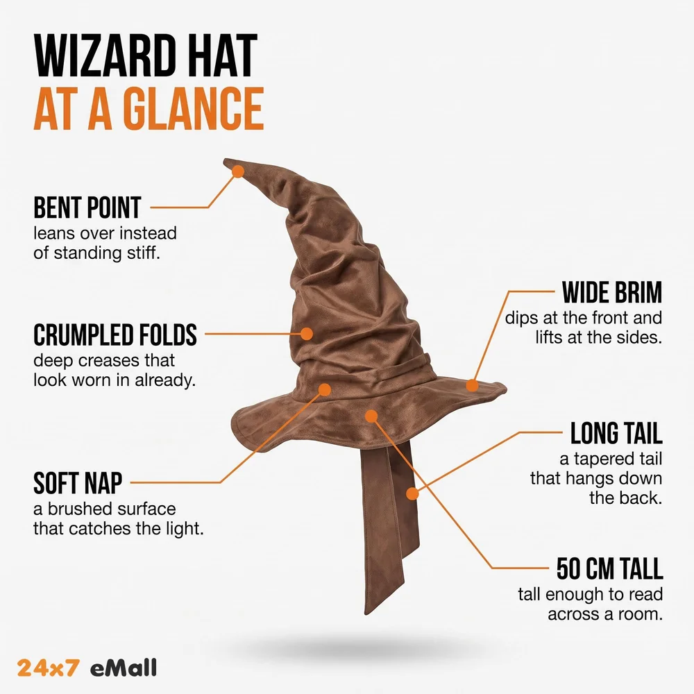 Sorting Hat for Wizards and Witches, House Sorting for School Life Size 1:1-50 Cm