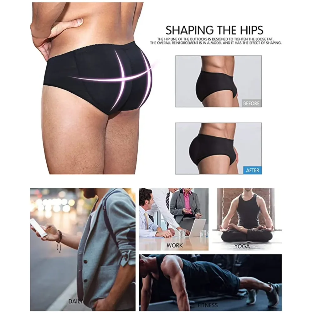 Men Padded Underwear Briefs Underpants Butt Booster Lifter Enhancer