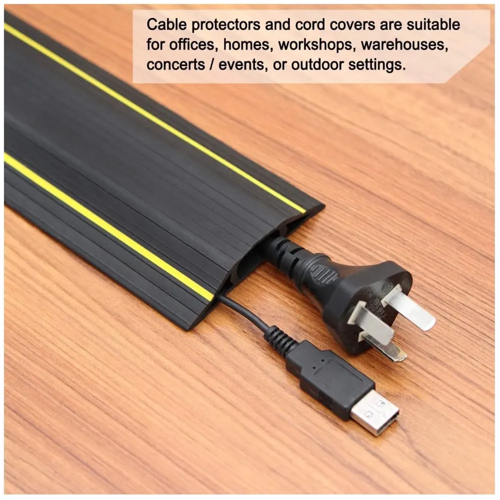 Floor Cable Cover, Perfect for an Office, Home, Workshop, Warehouse, Concert, Or Other Outdoor Setting, Floor Cords, Cables and Wires Protector 82 mm X 17 mm X