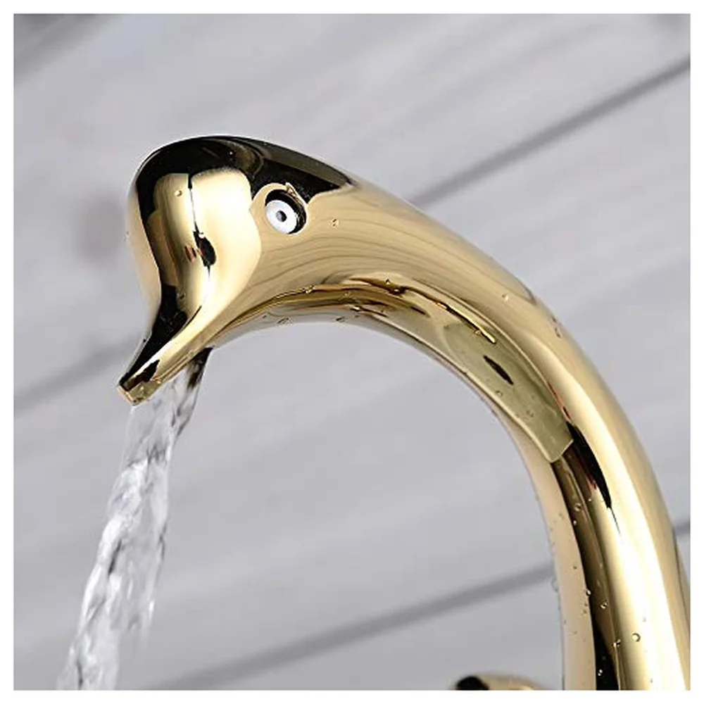 Golden Duck Heavy Basin Mixer Faucet Tap Gold Colour Hot Cold